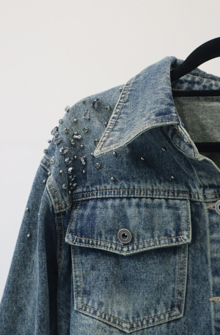 Handmade Denim Crystal Jacket