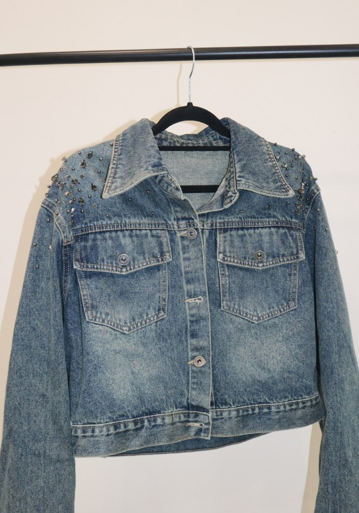 Handmade Denim Crystal Jacket