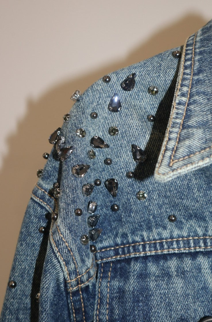 Handmade Denim Crystal Jacket